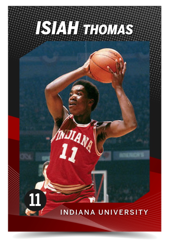 Isiah Thomas trading card, front